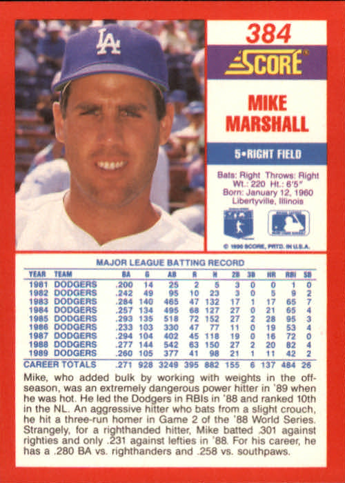 A2254- 1990 Score Baseball Cards 245-490 +Rookies -You Pick- 15+ FREE US SHIP - Picture 281 of 495