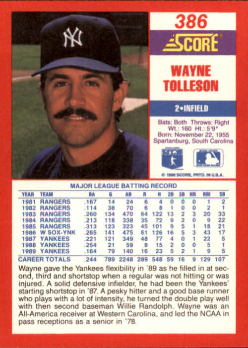 A2254- 1990 Score Baseball Cards 245-490 +Rookies -You Pick- 15+ FREE US SHIP - Picture 285 of 495