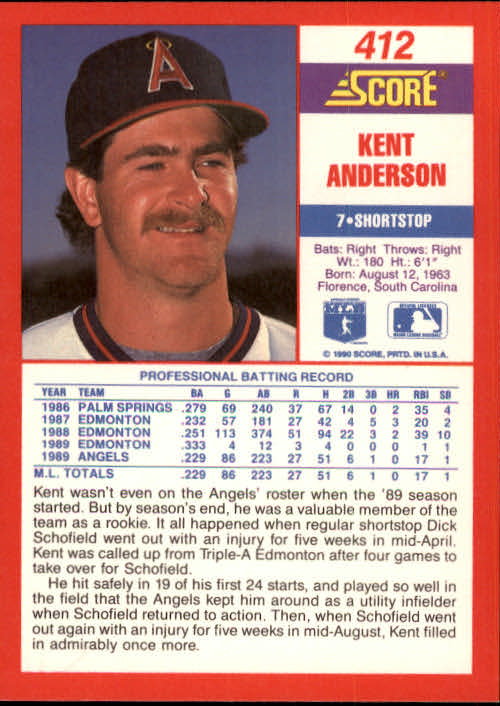 A2254- 1990 Score Baseball Cards 245-490 +Rookies -You Pick- 15+ FREE US SHIP - Picture 337 of 495