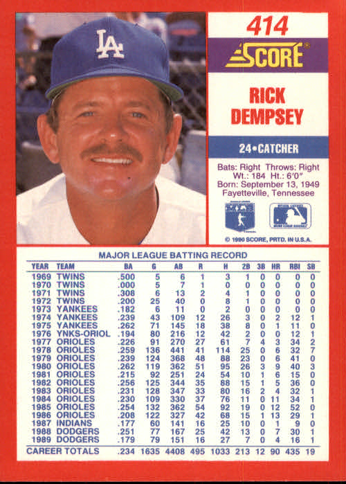 A2254- 1990 Score Baseball Cards 245-490 +Rookies -You Pick- 15+ FREE US SHIP - Picture 341 of 495