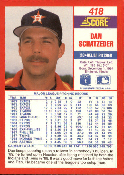 A2254- 1990 Score Baseball Cards 245-490 +Rookies -You Pick- 15+ FREE US SHIP - Picture 349 of 495