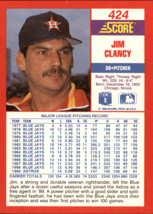 A2254- 1990 Score Baseball Cards 245-490 +Rookies -You Pick- 15+ FREE US SHIP - Picture 361 of 495