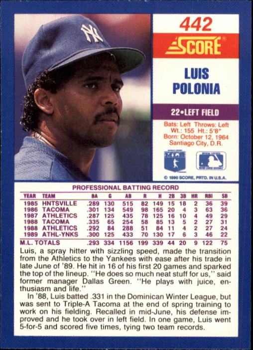 A2254- 1990 Score Baseball Cards 245-490 +Rookies -You Pick- 15+ FREE US SHIP - Picture 397 of 495
