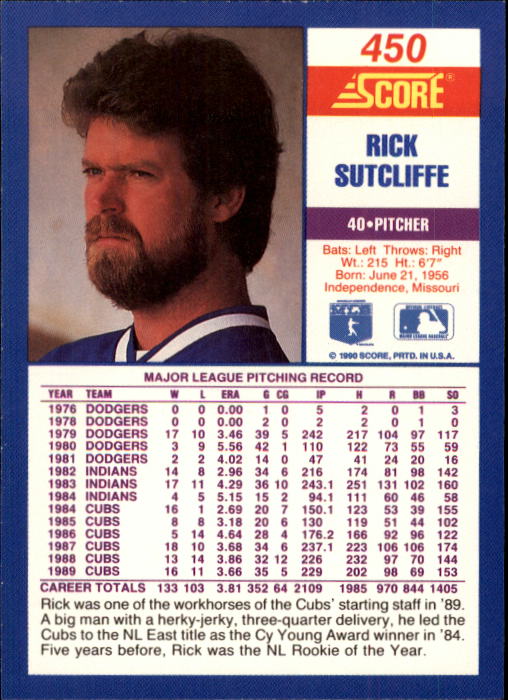 A2254- 1990 Score Baseball Cards 245-490 +Rookies -You Pick- 15+ FREE US SHIP - Picture 415 of 495