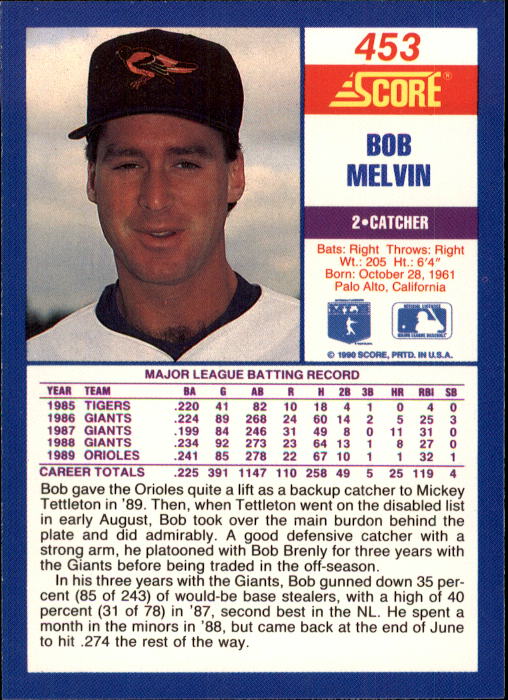 A2254- 1990 Score Baseball Cards 245-490 +Rookies -You Pick- 15+ FREE US SHIP - Picture 421 of 495