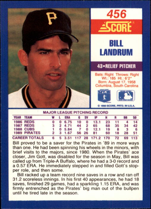 A2254- 1990 Score Baseball Cards 245-490 +Rookies -You Pick- 15+ FREE US SHIP - Picture 427 of 495
