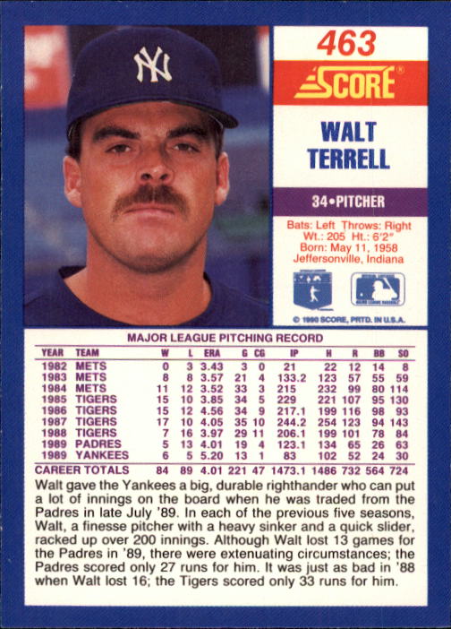 A2254- 1990 Score Baseball Cards 245-490 +Rookies -You Pick- 15+ FREE US SHIP - Picture 441 of 495