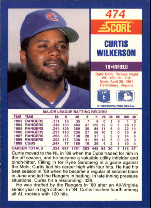 A2254- 1990 Score Baseball Cards 245-490 +Rookies -You Pick- 15+ FREE US SHIP - Picture 463 of 495