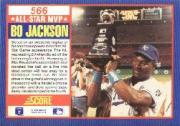 1990 Score #566 Bo Jackson AS-MVP back image