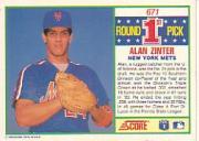 1990 Score #671 Alan Zinter DC RC back image
