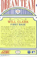 1990 Score #684 Will Clark DT back image