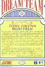 1990 Score #685 Tony Gwynn DT UER/Text reads battling/instead of batting back image