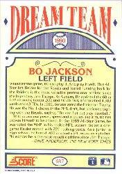 1990 Score #687 Bo Jackson DT back image
