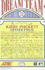 1990 Score #690 Kirby Puckett DT back image