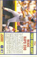 1990 Score #704 Wade Boggs HL back image
