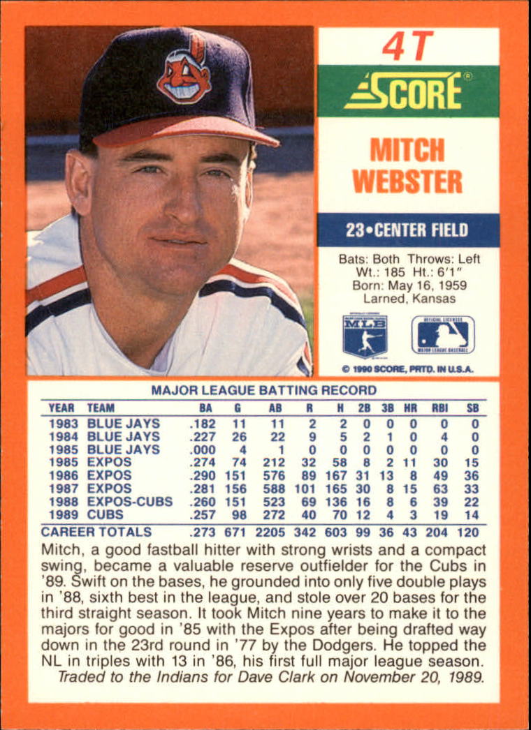 A9310- 1990 Score Rookie/Traded BB Card #s 1-110 -You Pick- 15+ FREE US SHIP - Picture 9 of 217