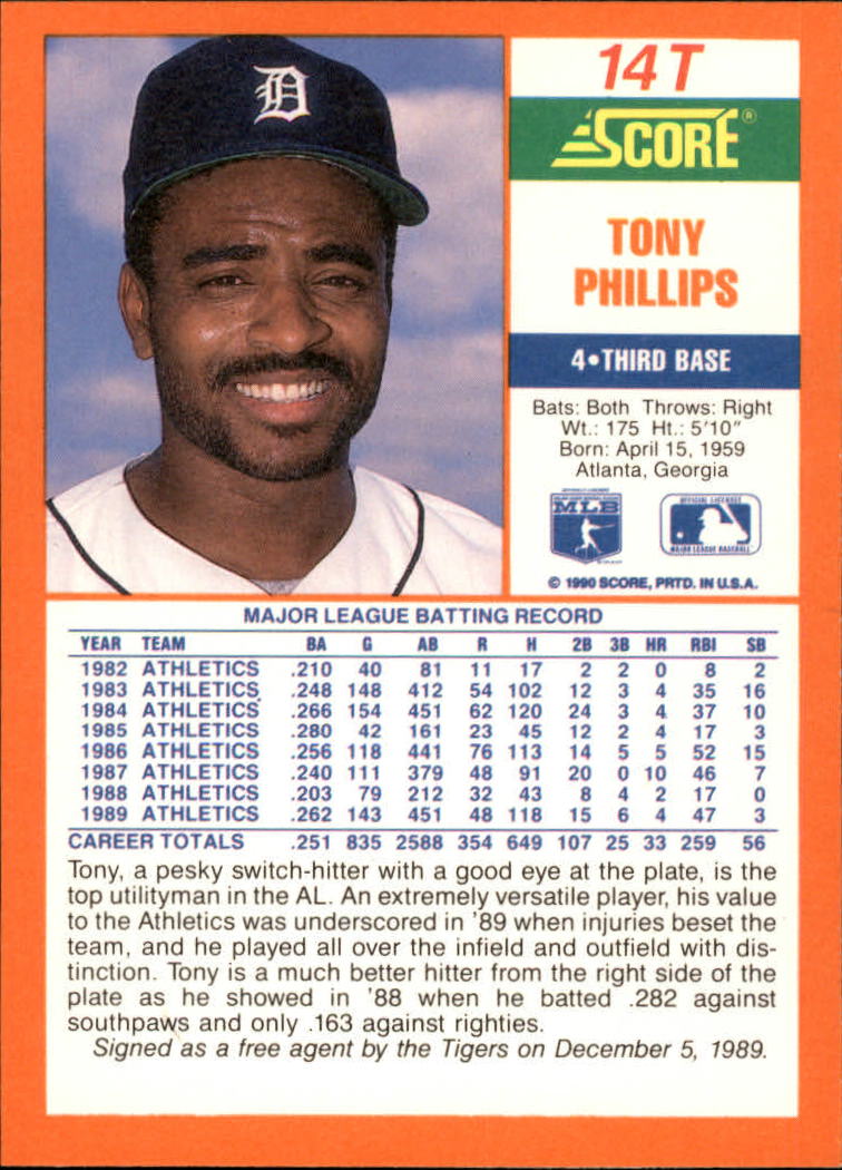 A9310- 1990 Score Rookie/Traded BB Card #s 1-110 -You Pick- 15+ FREE US SHIP - Picture 29 of 217