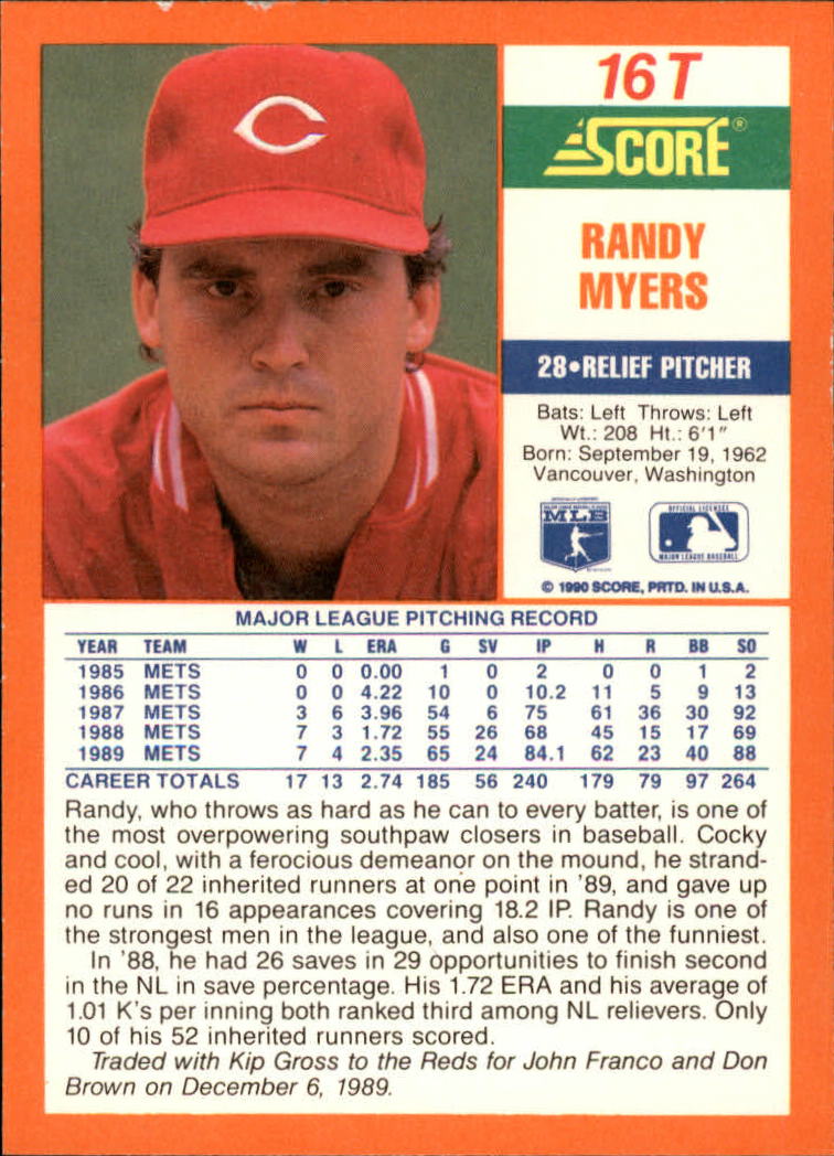 A9310- 1990 Score Rookie/Traded BB Card #s 1-110 -You Pick- 15+ FREE US SHIP - Picture 33 of 217