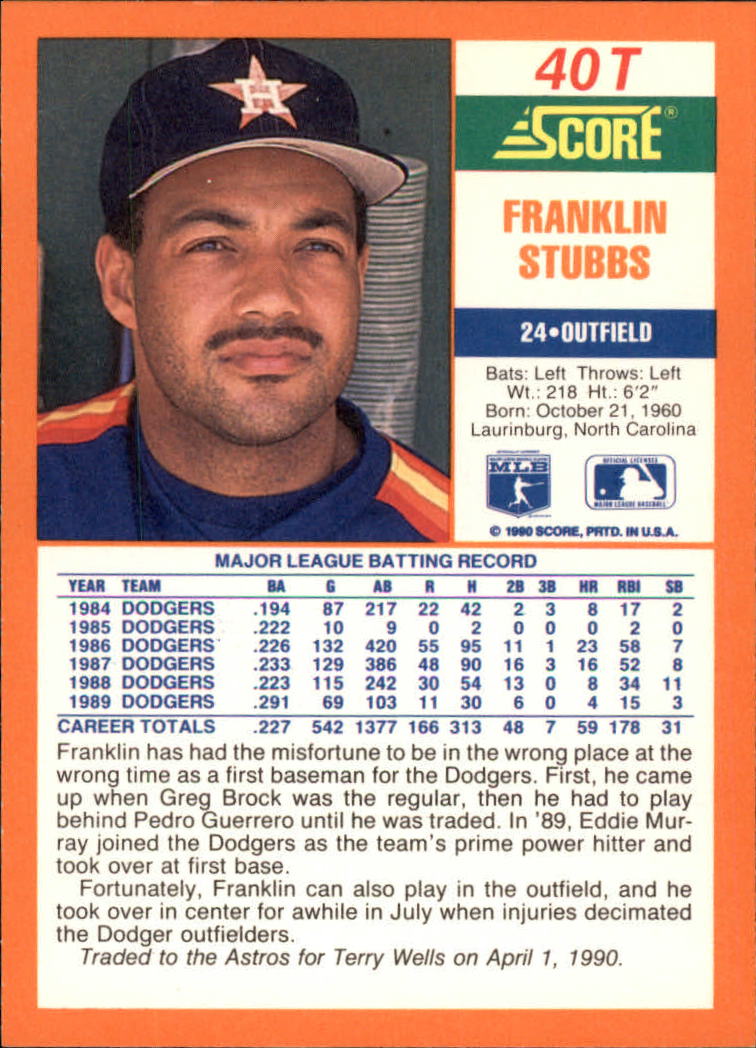A9310- 1990 Score Rookie/Traded BB Card #s 1-110 -You Pick- 15+ FREE US SHIP - Picture 81 of 217