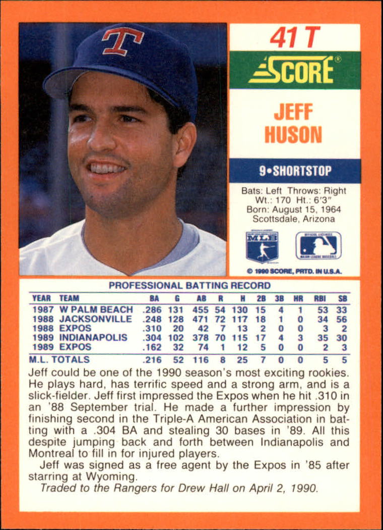 A9310- 1990 Score Rookie/Traded BB Card #s 1-110 -You Pick- 15+ FREE US SHIP - Picture 83 of 217