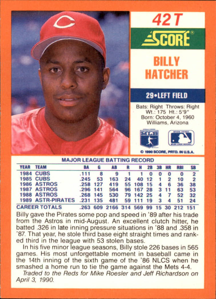 A9310- 1990 Score Rookie/Traded BB Card #s 1-110 -You Pick- 15+ FREE US SHIP - Picture 85 of 217
