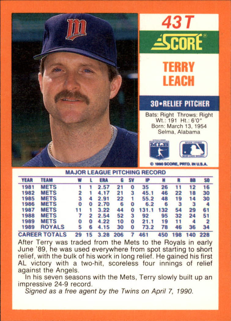 A9310- 1990 Score Rookie/Traded BB Card #s 1-110 -You Pick- 15+ FREE US SHIP - Picture 87 of 217