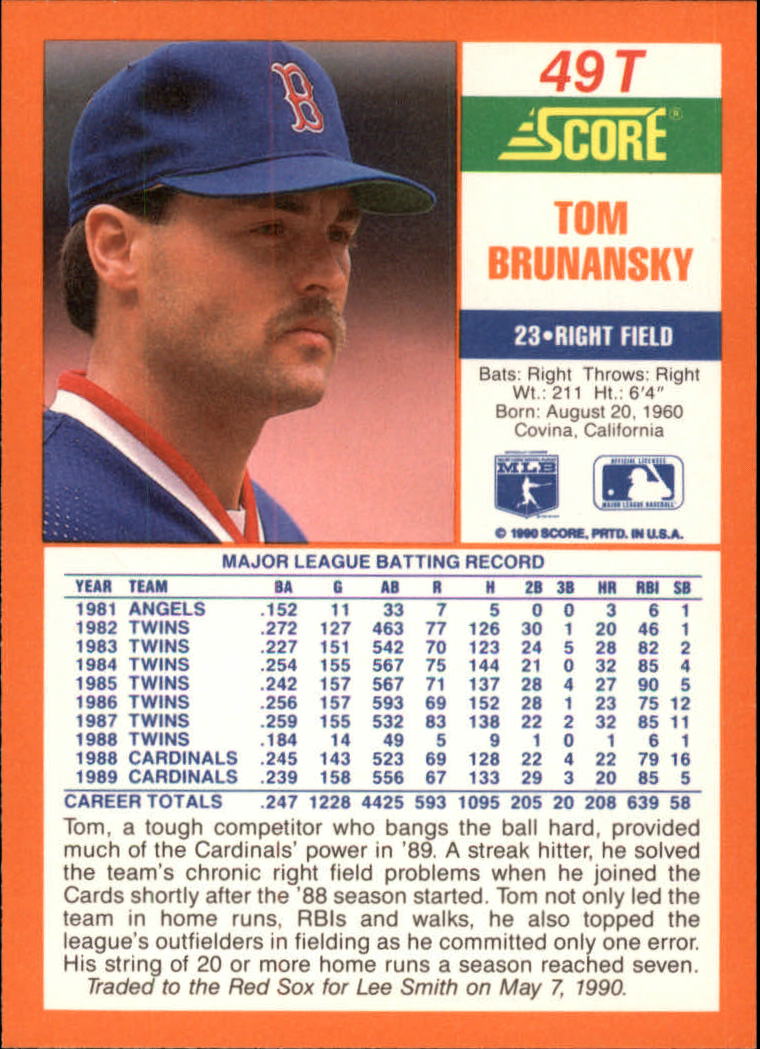 A9310- 1990 Score Rookie/Traded BB Card #s 1-110 -You Pick- 15+ FREE US SHIP - Picture 99 of 217