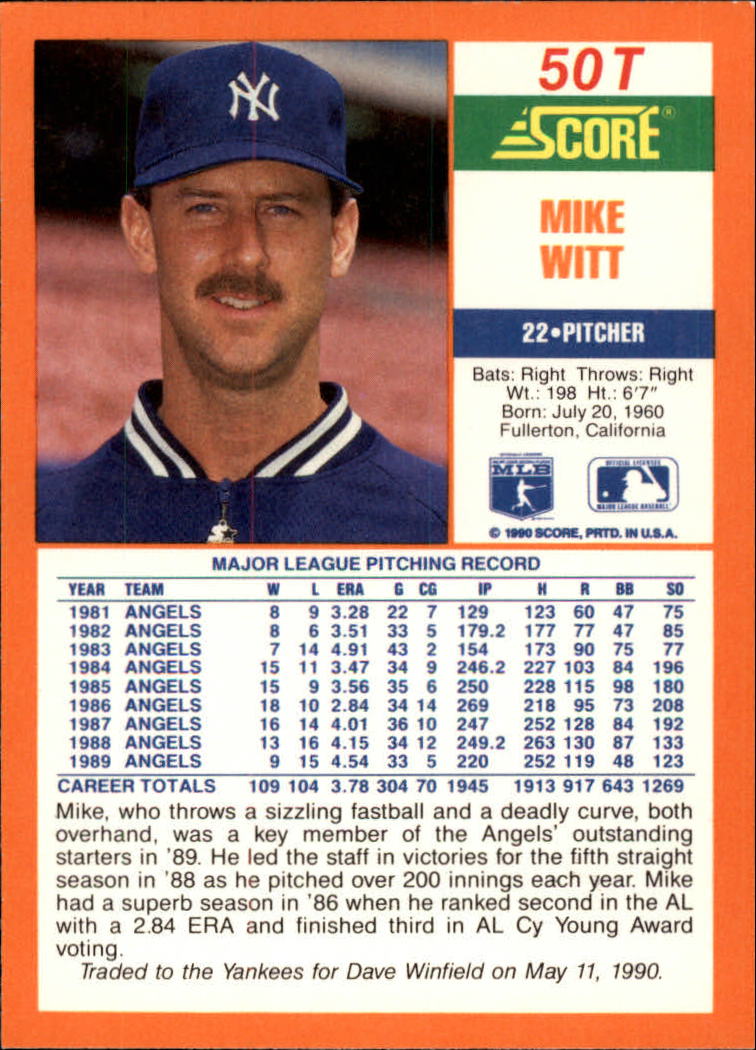 A9310- 1990 Score Rookie/Traded BB Card #s 1-110 -You Pick- 15+ FREE US SHIP - Picture 101 of 217