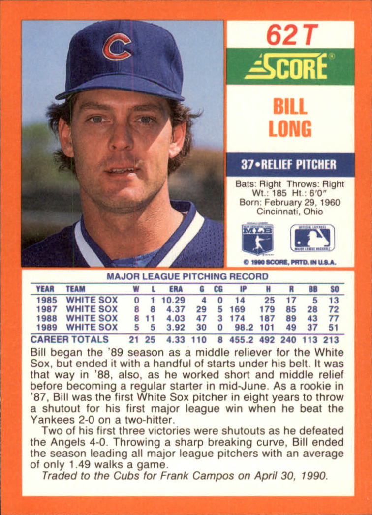 A9310- 1990 Score Rookie/Traded BB Card #s 1-110 -You Pick- 15+ FREE US SHIP - Picture 125 of 217