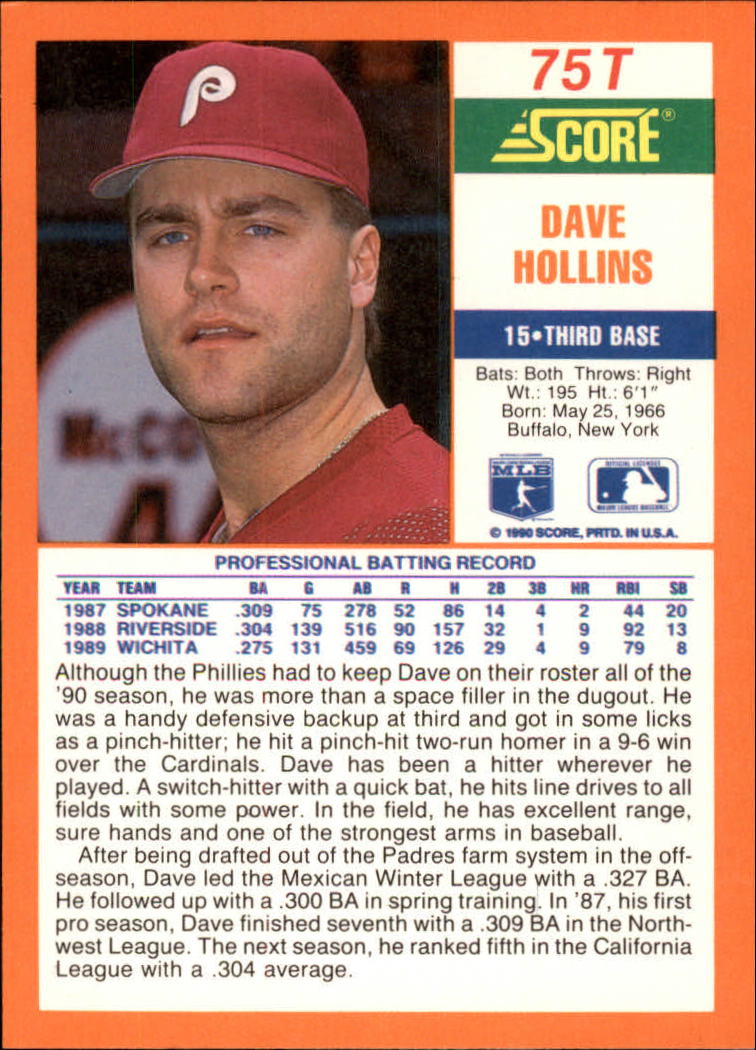 A9310- 1990 Score Rookie/Traded BB Card #s 1-110 -You Pick- 15+ FREE US SHIP - Picture 151 of 217