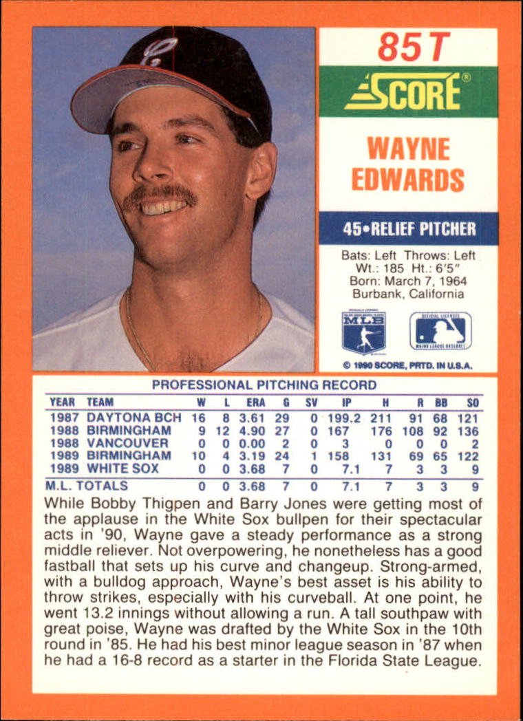 A9310- 1990 Score Rookie/Traded BB Card #s 1-110 -You Pick- 15+ FREE US SHIP - Picture 171 of 217