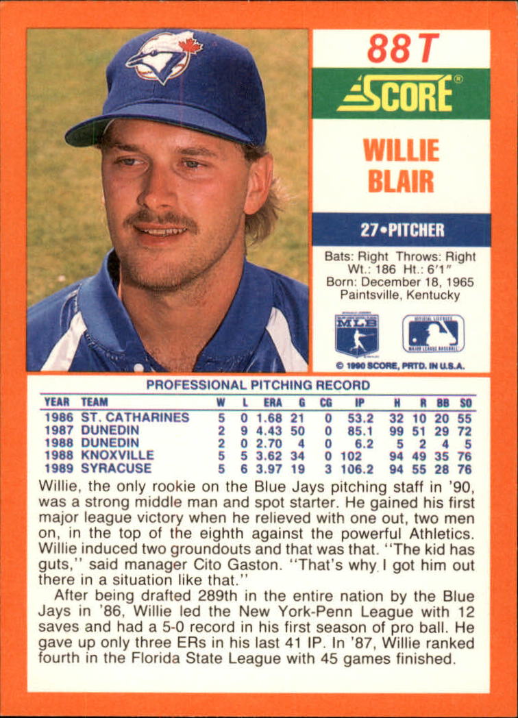 A9310- 1990 Score Rookie/Traded BB Card #s 1-110 -You Pick- 15+ FREE US SHIP - Picture 175 of 217