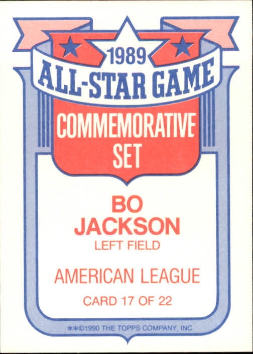 1990 Topps Glossy All-Stars #17 Bo Jackson back image