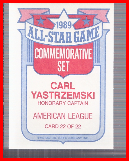 1990 Topps Glossy All-Stars #22 Carl Yastrzemski CAPT back image