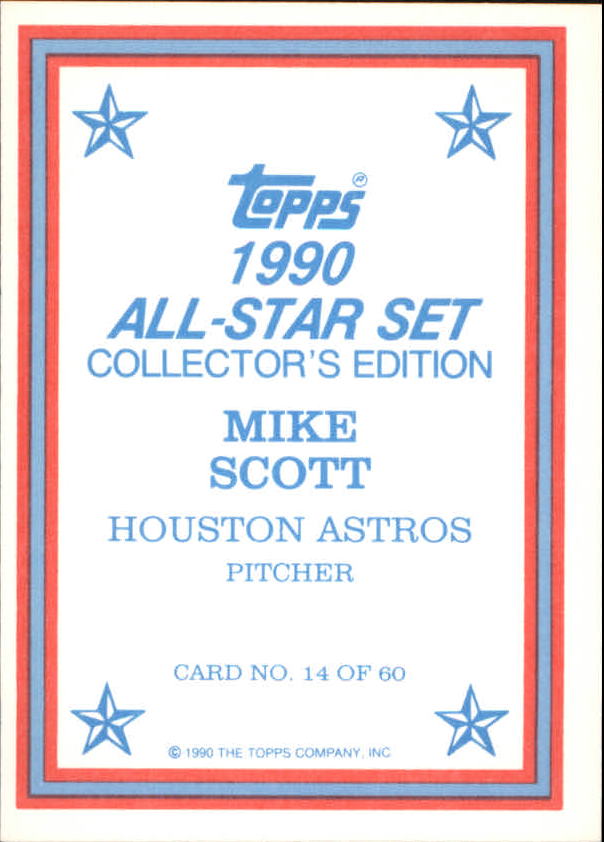 1990 Topps Glossy Send-Ins #14 Mike Scott back image