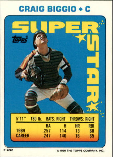 1990 Topps Sticker Backs #22 Craig Biggio back image