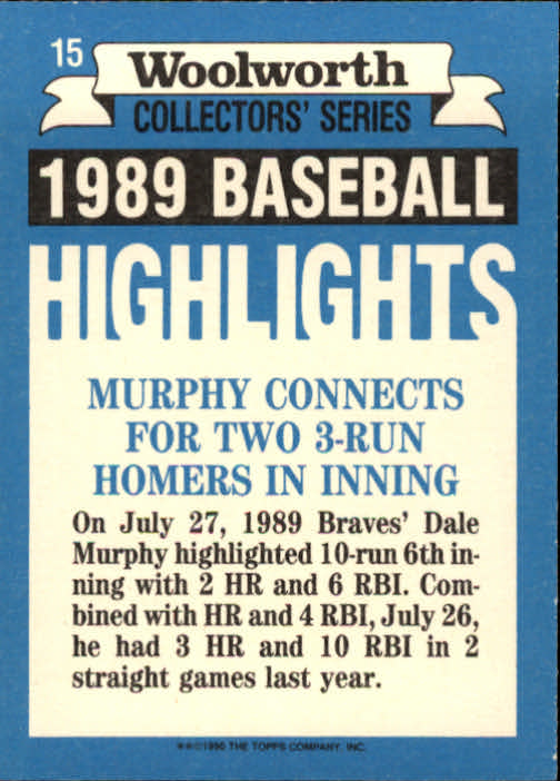 A7740- 1990 Woolworth Topps Baseball Karten 1-33 -du Pick- 15 + Gratis US Schiff - Bild 31 von 67
