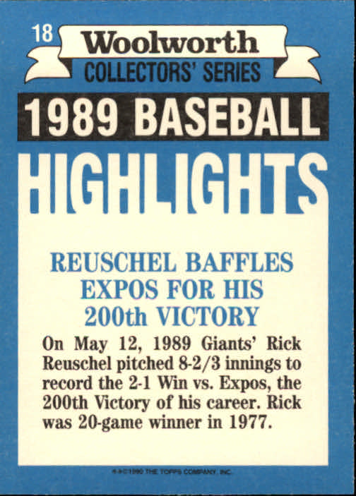 A7740- 1990 Woolworth Topps Baseball Karten 1-33 -du Pick- 15 + Gratis US Schiff - Bild 37 von 67