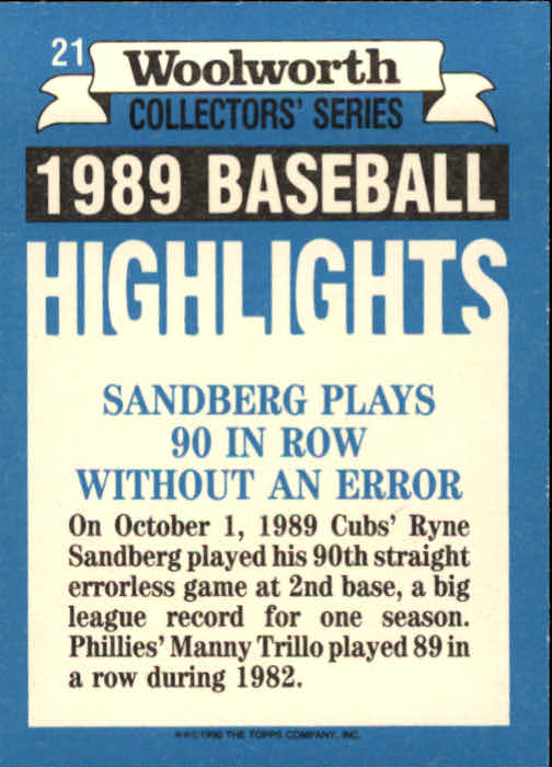 A7740- 1990 Woolworth Topps Baseball Karten 1-33 -du Pick- 15 + Gratis US Schiff - Bild 43 von 67