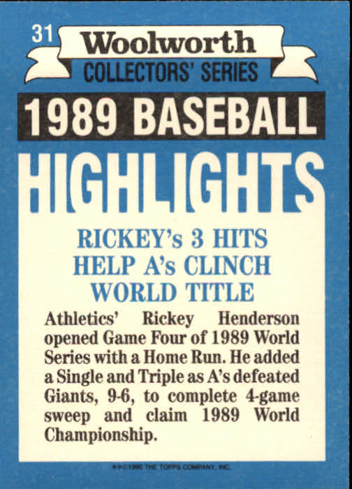 A7740- 1990 Woolworth Topps Baseball Karten 1-33 -du Pick- 15 + Gratis US Schiff - Bild 63 von 67