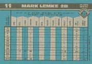 1990 Bowman #11 Mark Lemke back image