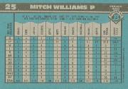 1990 Bowman #25 Mitch Williams back image
