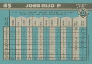 1990 Bowman #45 Jose Rijo back image