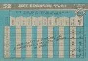 1990 Bowman #52 Jeff Branson RC back image