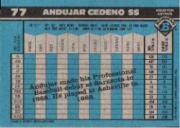 1990 Bowman #77 Andujar Cedeno RC back image
