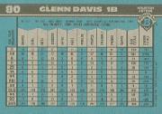 1990 Bowman #80 Glenn Davis back image