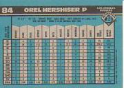 1990 Bowman #84 Orel Hershiser back image