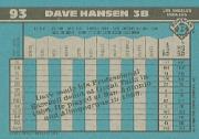 1990 Bowman #93 Dave Hansen RC back image