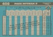 1990 Bowman #408 Park Pittman RC back image