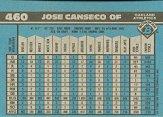 1990 Bowman #460 Jose Canseco back image